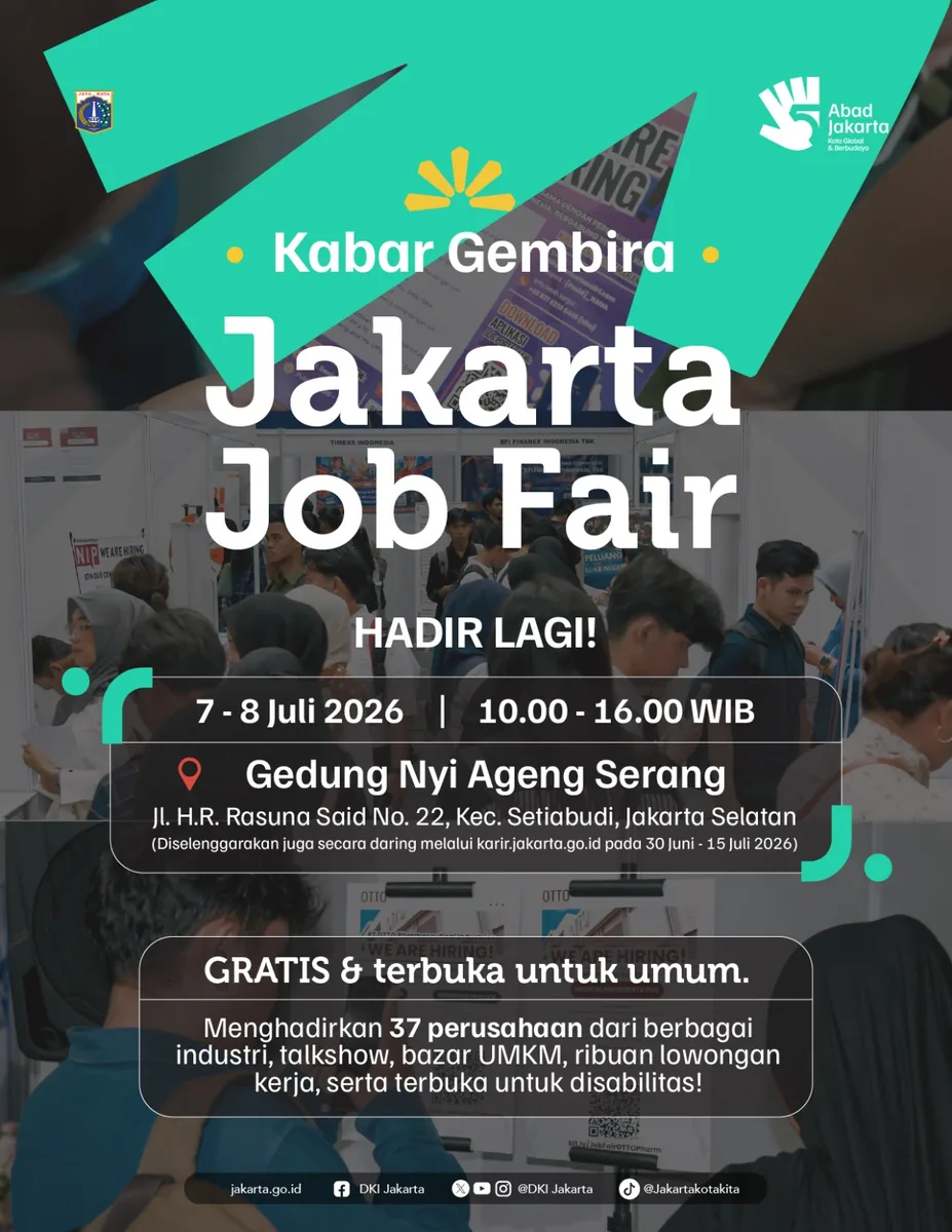 Job Fair Kabupaten Dharmasraya 2026 (Suku Dinas TKTE Wilayah Kabupaten Dharmasraya Barat) : 7-8 Juli 2026